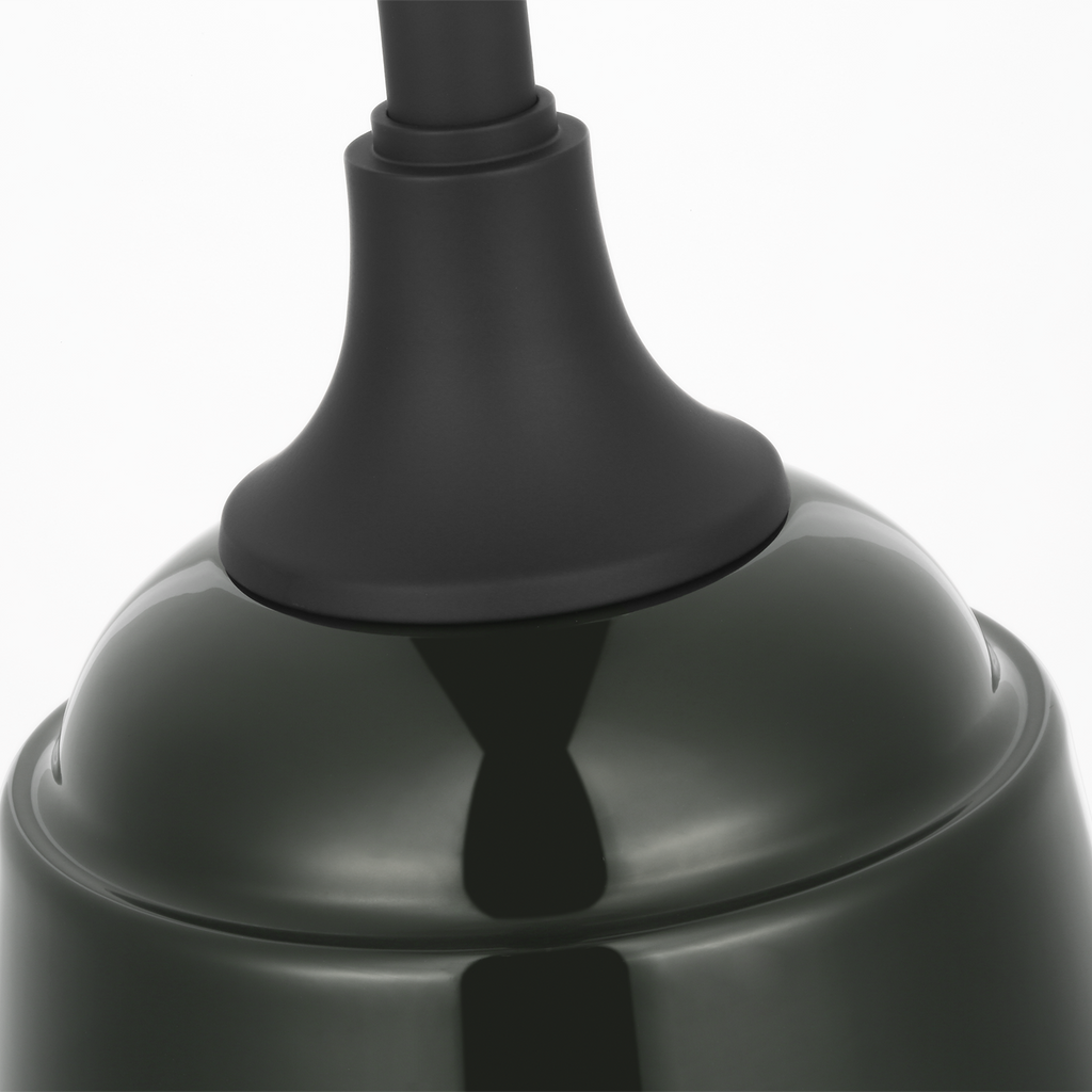 Academy Pendant | Matte Black | 8" Green Rockhouse Shade