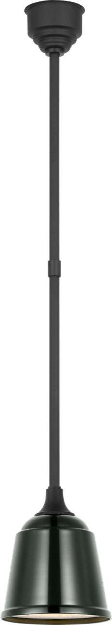 Academy Pendant | Matte Black | 8" Green Rockhouse Shade