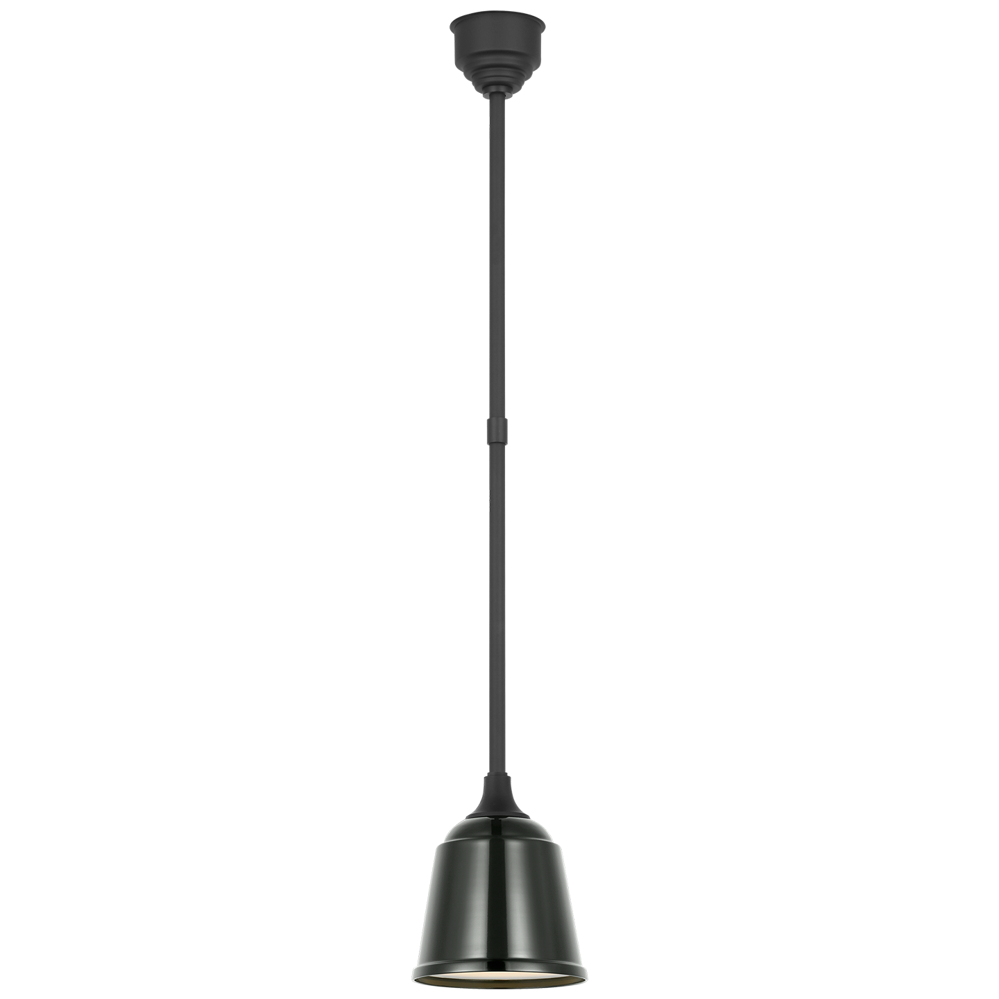 Academy Pendant | Matte Black | 8" Green Rockhouse Shade