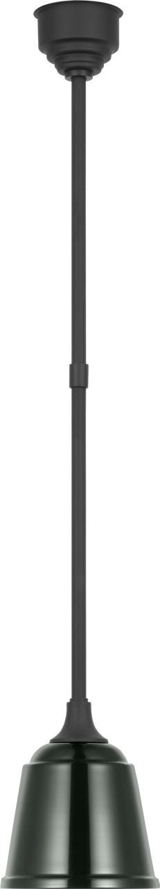 Academy Pendant | Matte Black | 8" Green Rockhouse Shade
