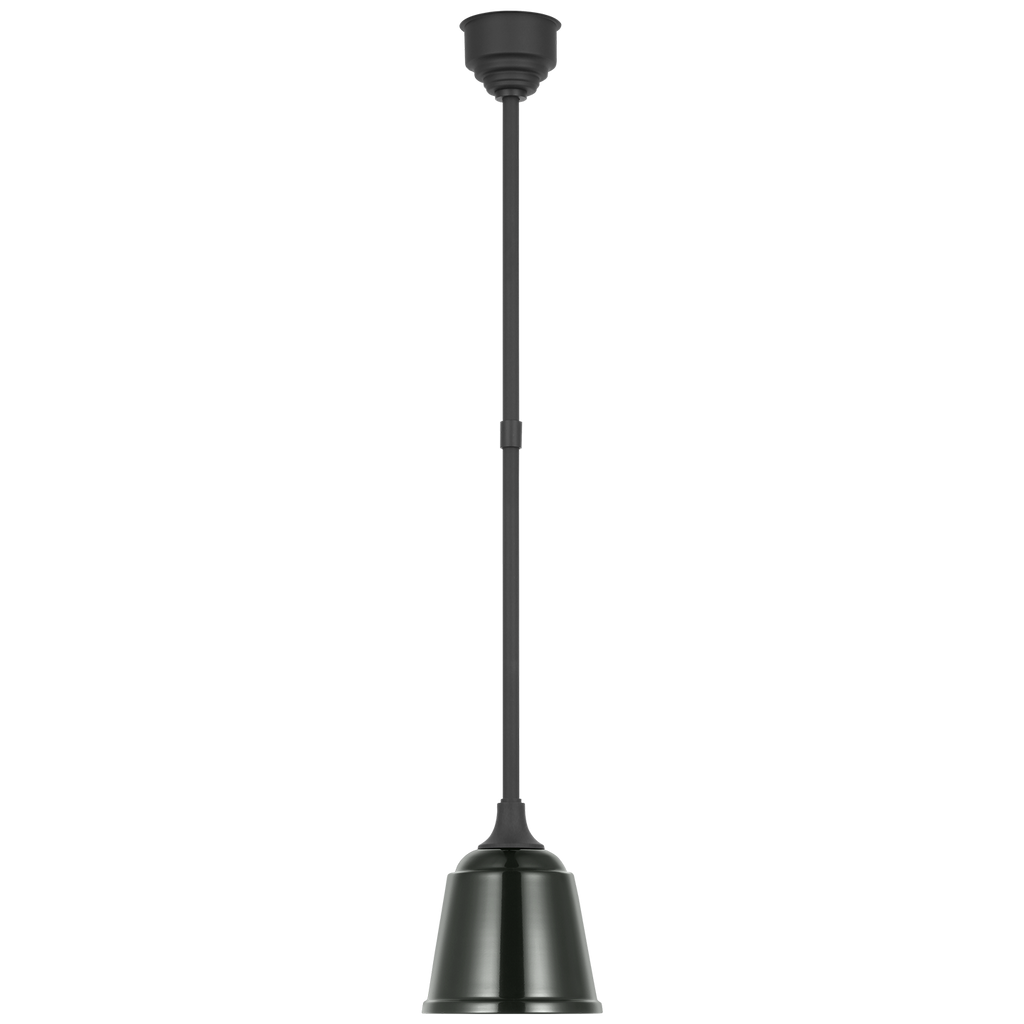 Academy Pendant | Matte Black | 8" Green Rockhouse Shade