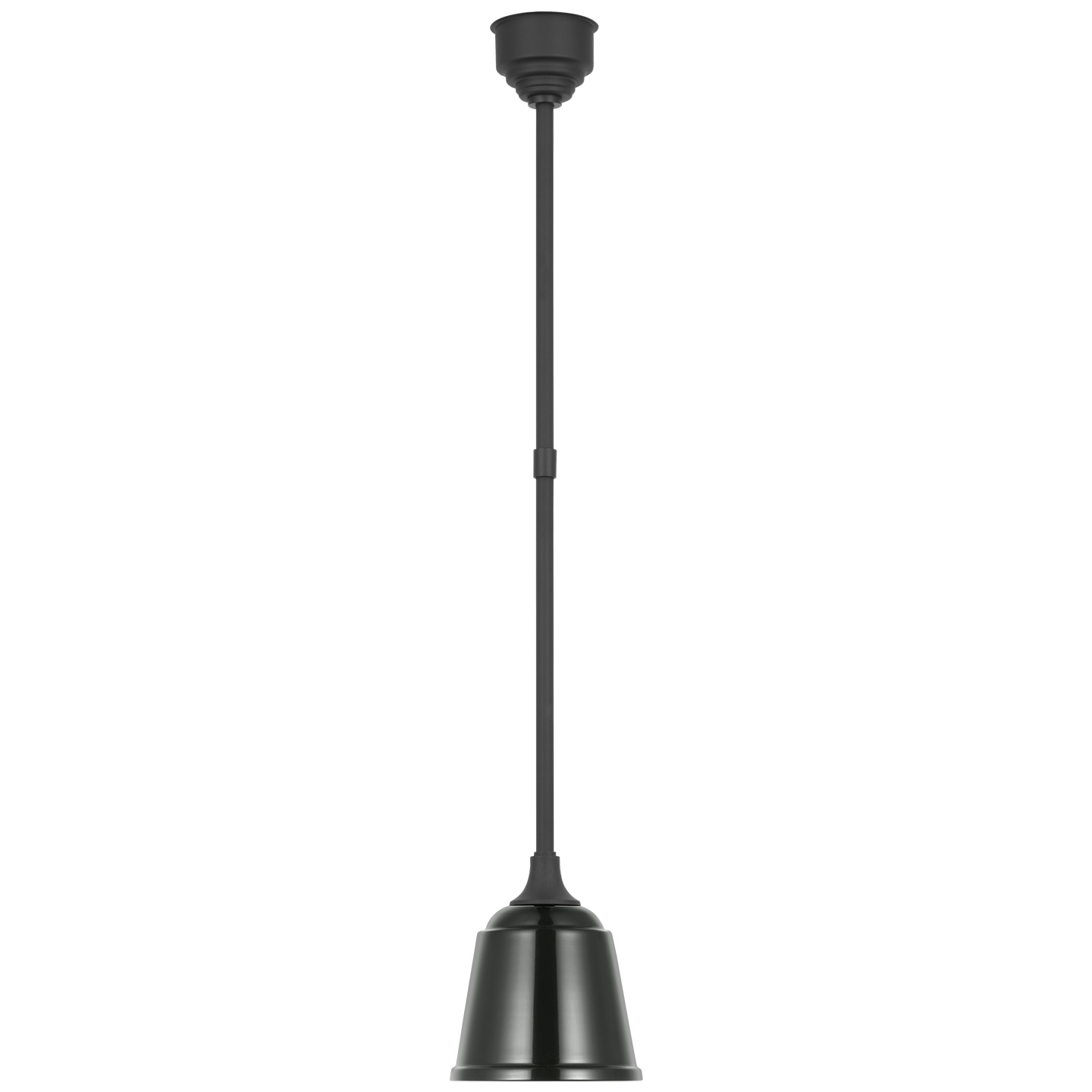 Academy Pendant | Matte Black | 8" Green Rockhouse Shade