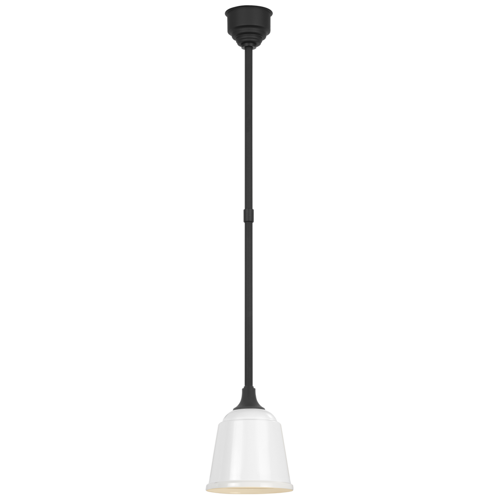 Academy Pendant | Matte Black | 8" White Rockhouse Shade