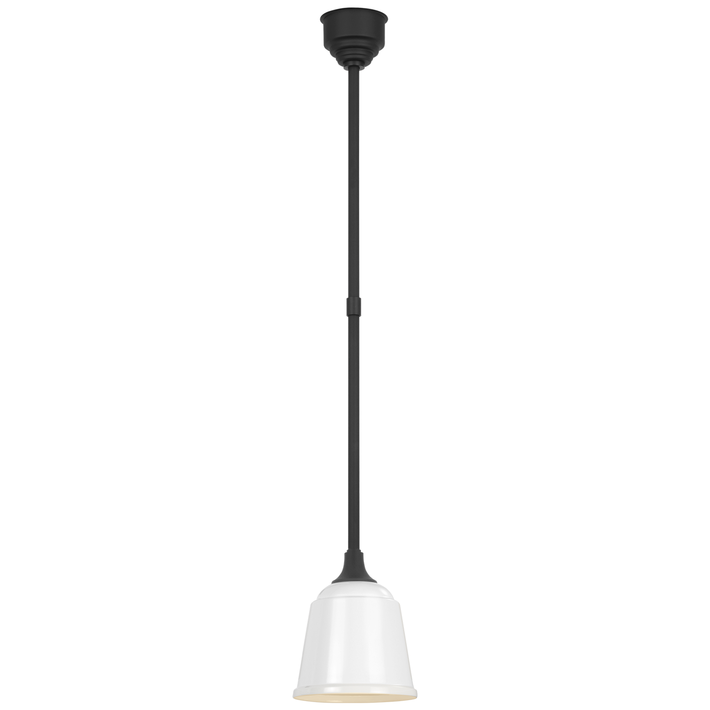 Academy Pendant | Matte Black | 8" White Rockhouse Shade