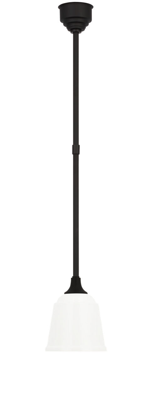 Academy Pendant | Matte Black | 8" White Rockhouse Shade