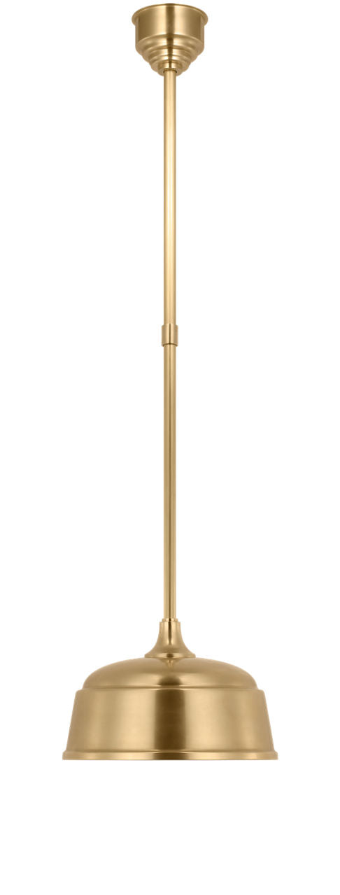 Academy Pendant | Hand-Rubbed Antique Brass | 12.5" Rockhouse Shade