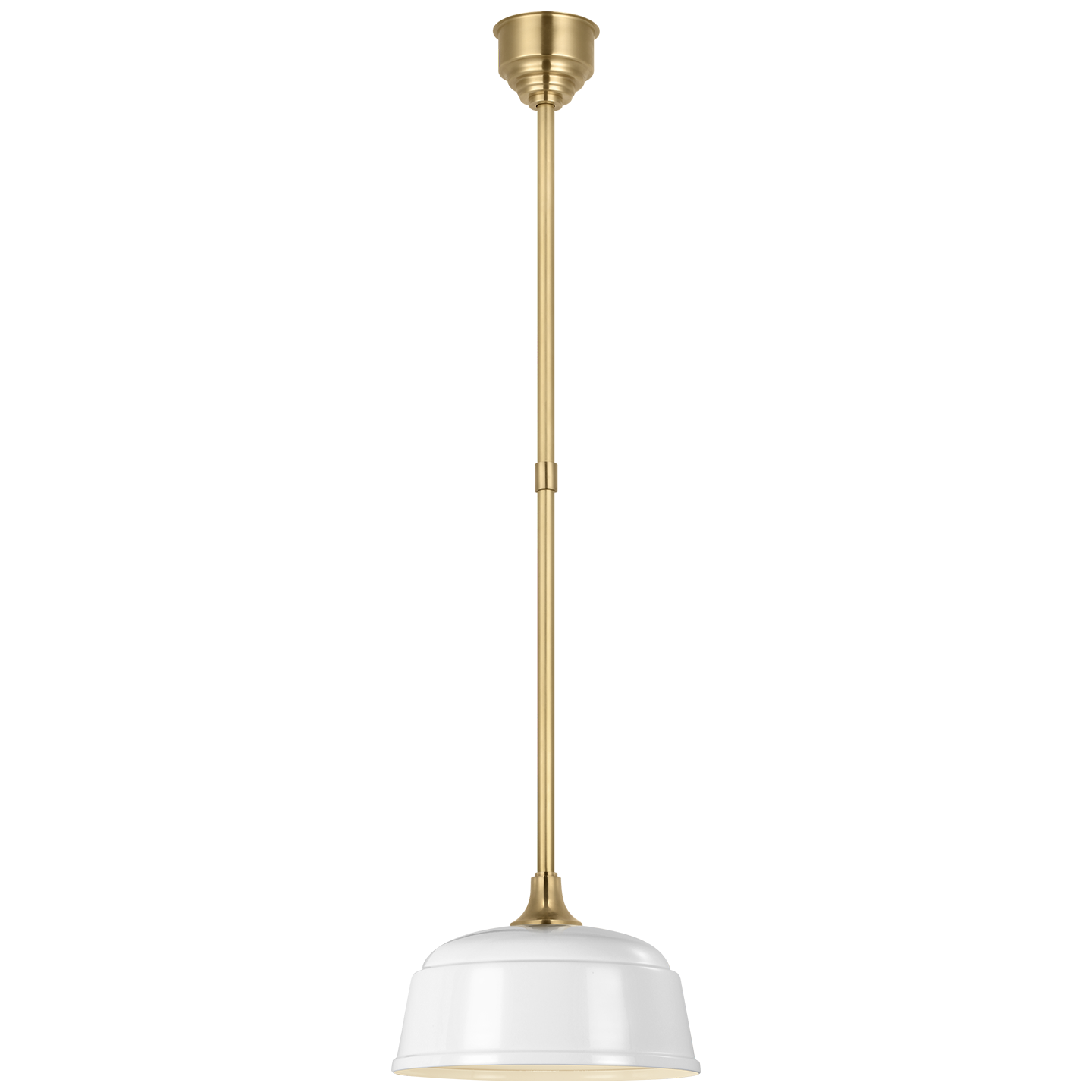 Academy Pendant | Hand-Rubbed Antique Brass | 12.5" White Rockhouse Shade