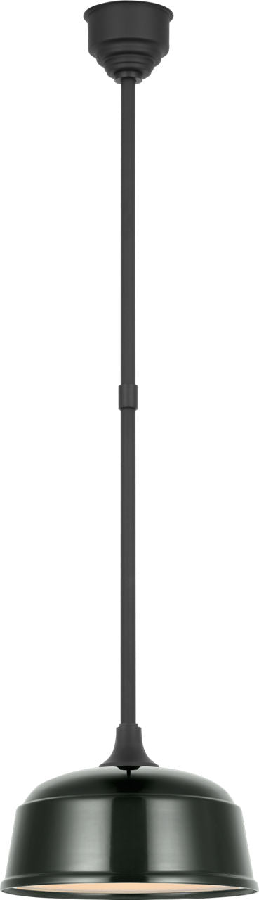Academy Pendant | Matte Black | 12.5" Green Rockhouse Shade