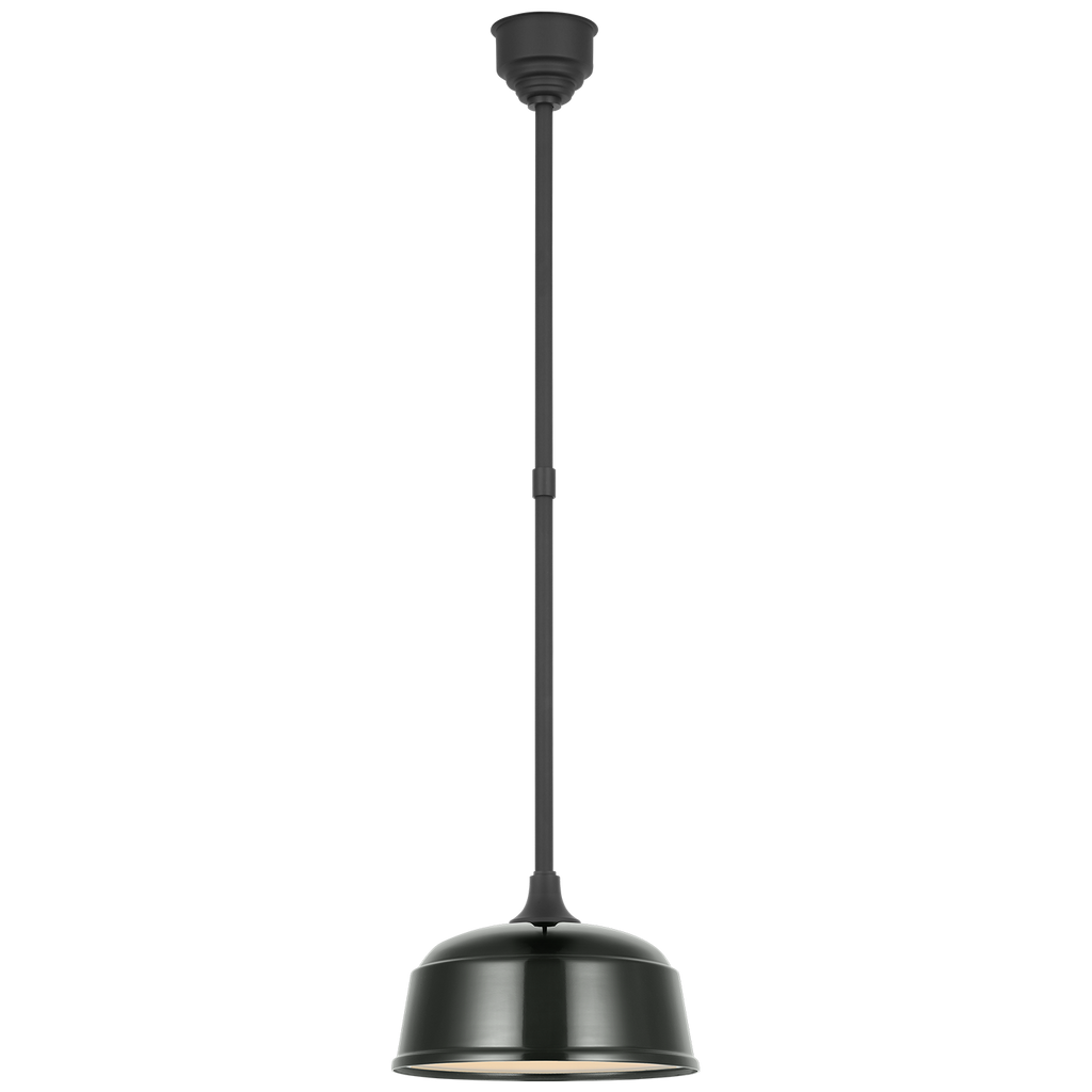 Academy Pendant | Matte Black | 12.5" Green Rockhouse Shade
