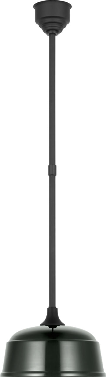 Academy Pendant | Matte Black | 12.5" Green Rockhouse Shade