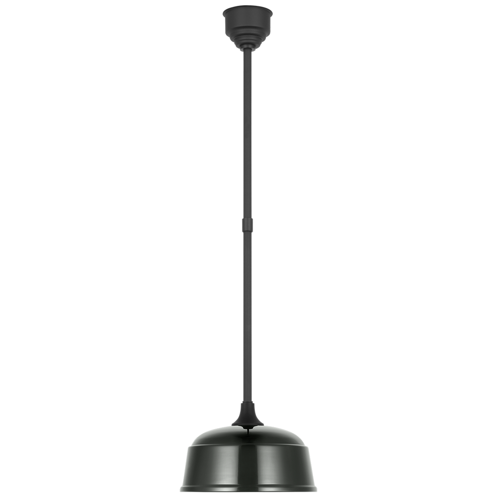 Academy Pendant | Matte Black | 12.5" Green Rockhouse Shade