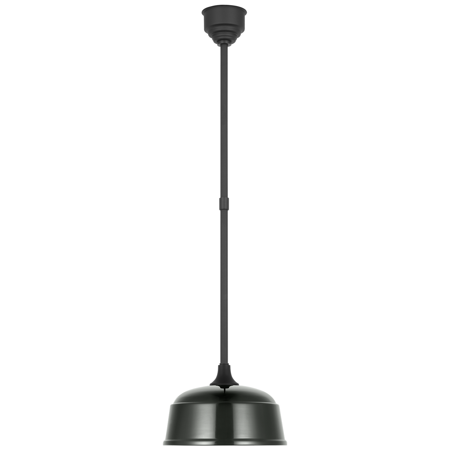 Academy Pendant | Matte Black | 12.5" Green Rockhouse Shade