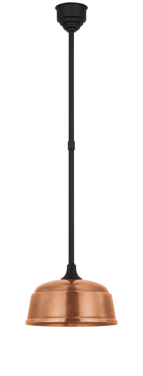 Academy Pendant | Matte Black | 12.5" Soft Copper Rockhouse Shade