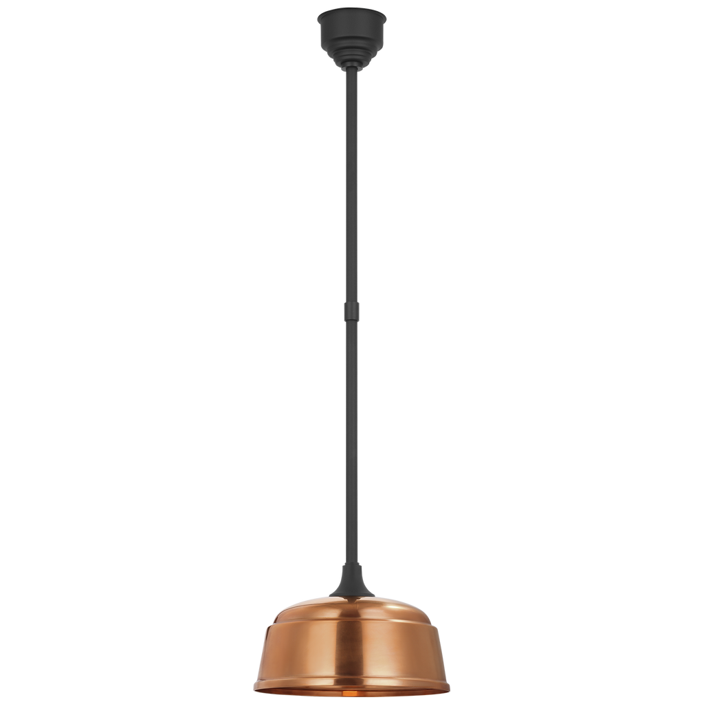 Academy Pendant | Matte Black | 12.5" Soft Copper Rockhouse Shade