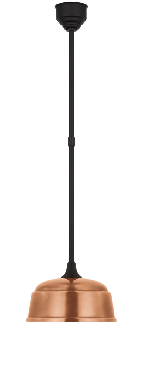 Academy Pendant | Matte Black | 12.5" Soft Copper Rockhouse Shade