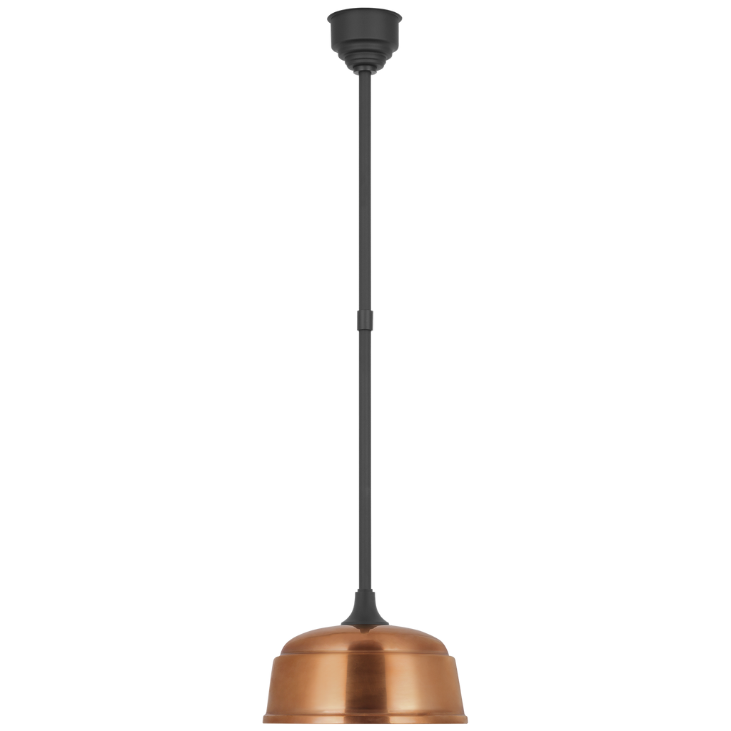 Academy Pendant | Matte Black | 12.5" Soft Copper Rockhouse Shade