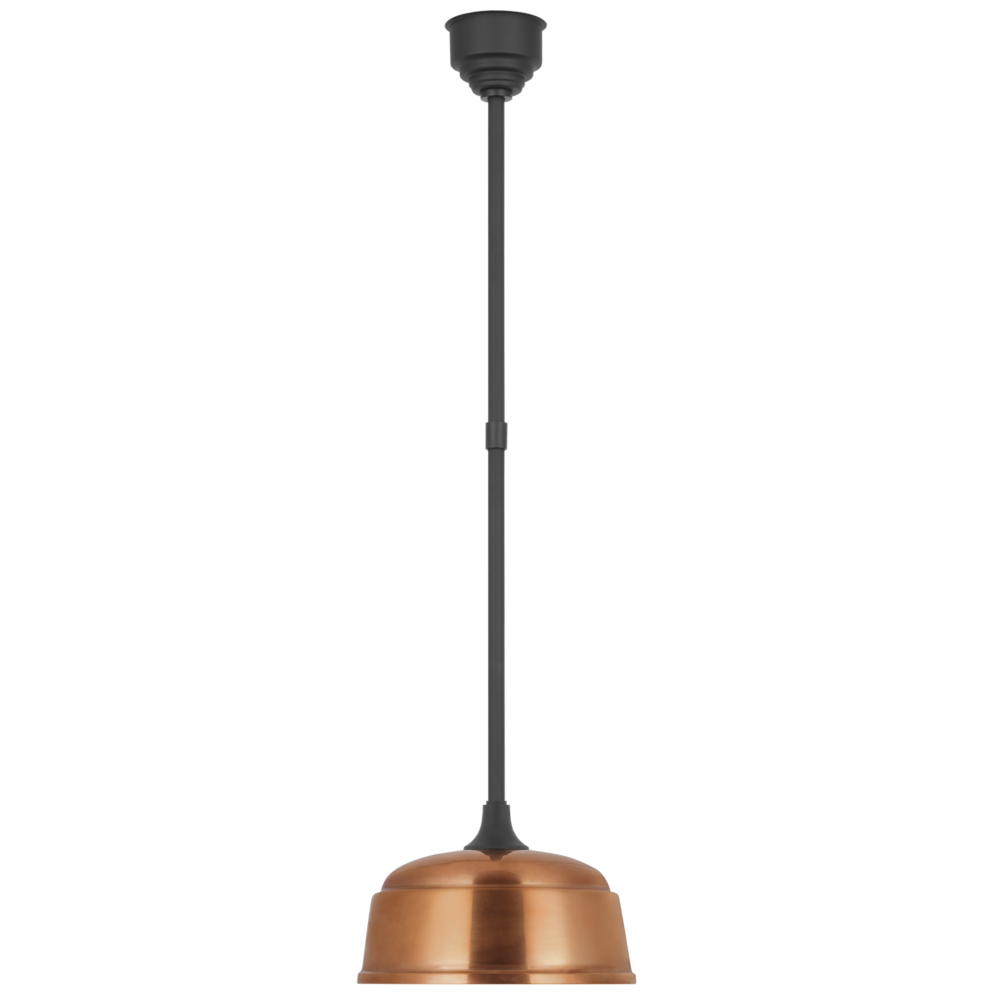 Academy Pendant | Matte Black | 12.5" Soft Copper Rockhouse Shade