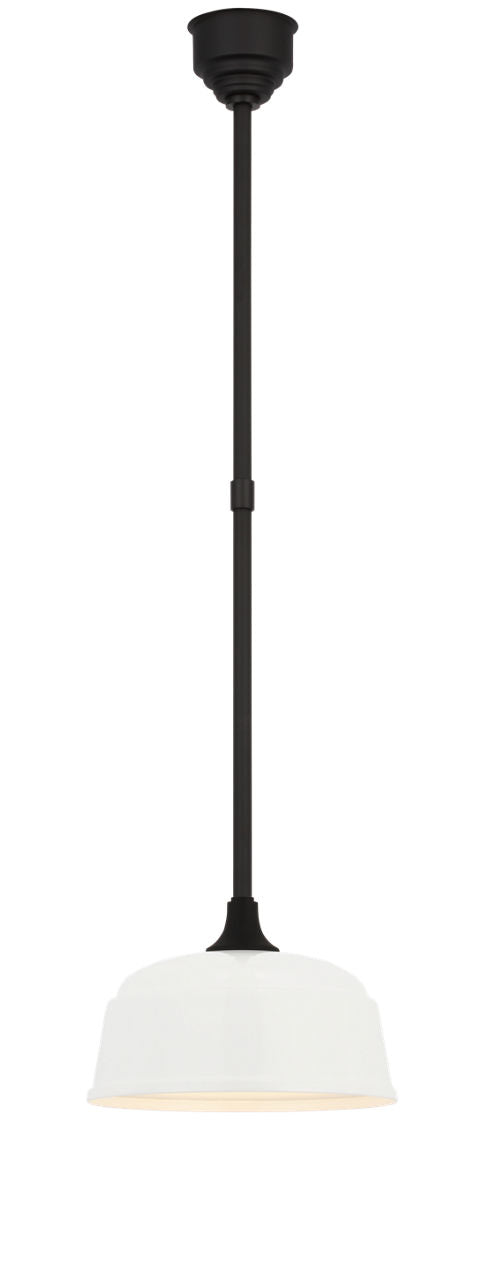 Academy Pendant | Matte Black | 12.5" White Rockhouse Shade