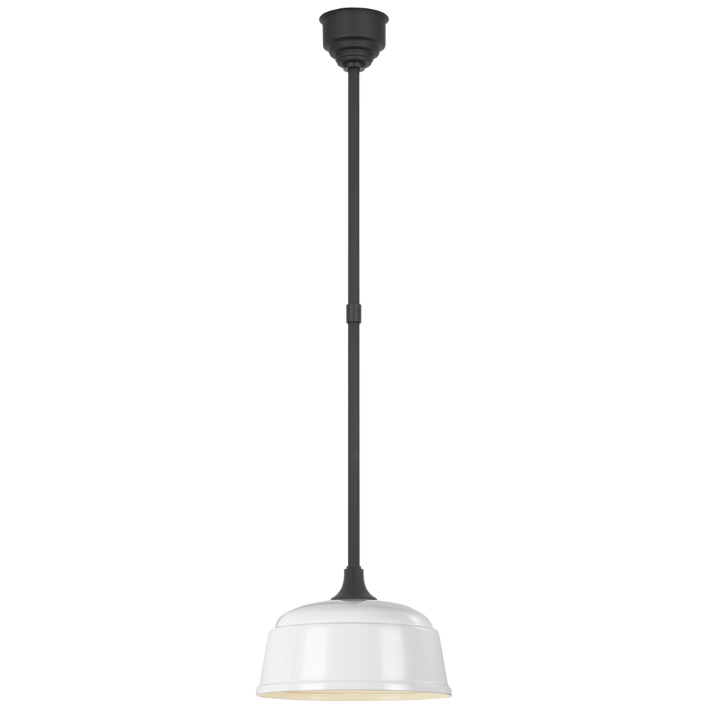 Academy Pendant | Matte Black | 12.5" White Rockhouse Shade