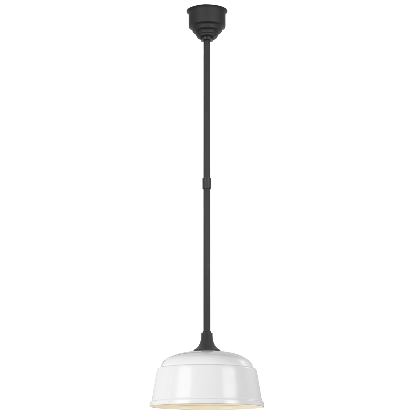 Academy Pendant | Matte Black | 12.5" White Rockhouse Shade
