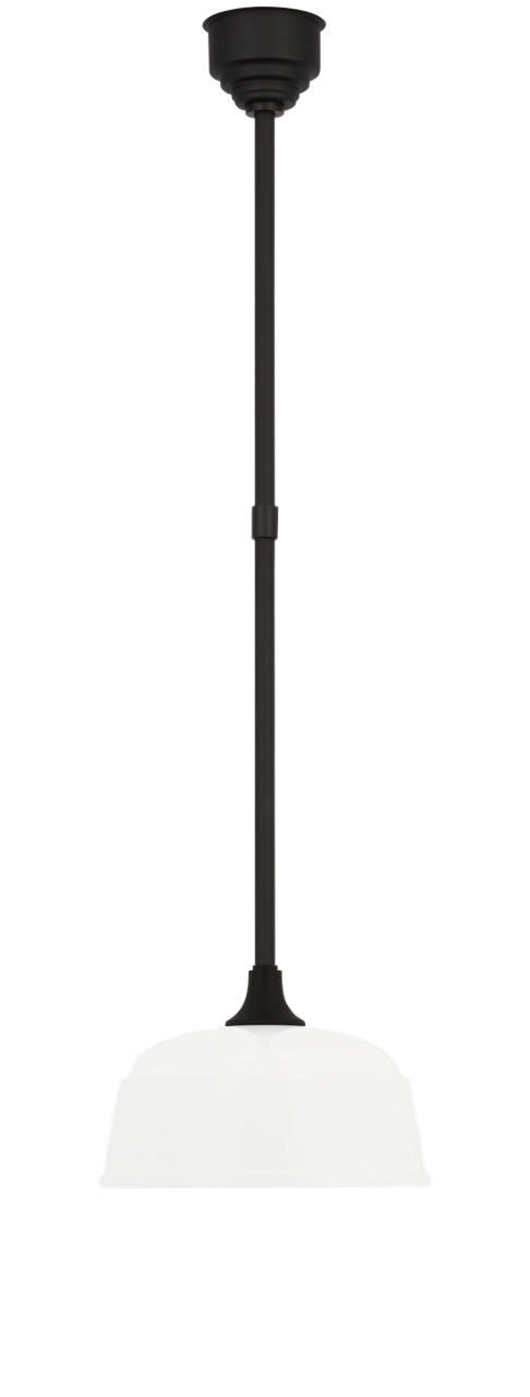 Academy Pendant | Matte Black | 12.5" White Rockhouse Shade