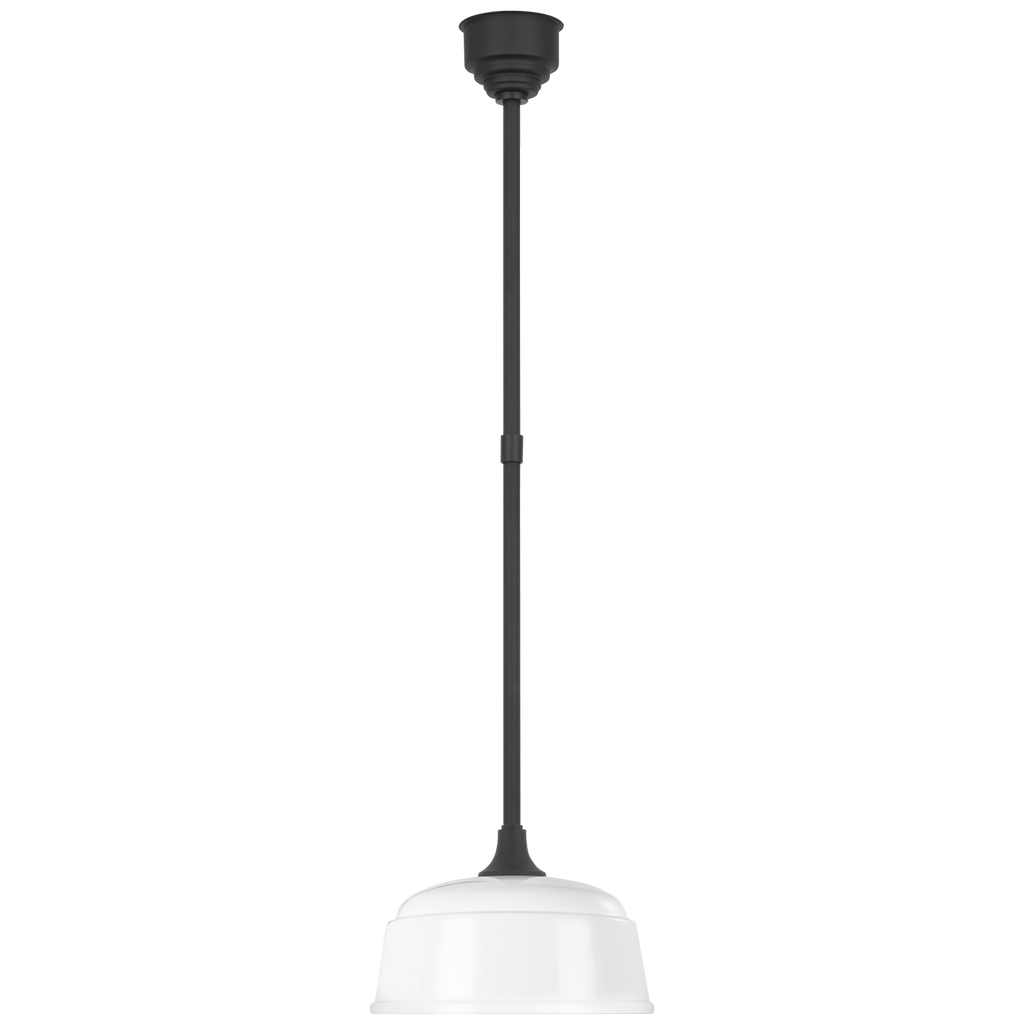 Academy Pendant | Matte Black | 12.5" White Rockhouse Shade