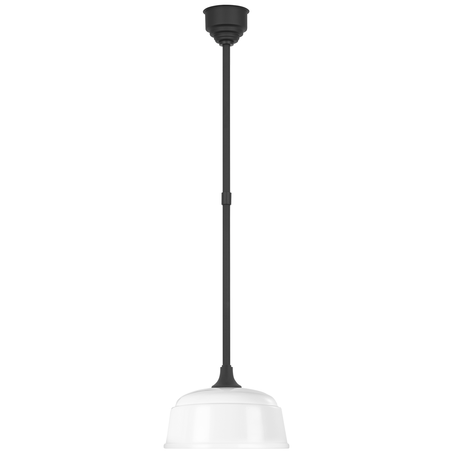 Academy Pendant | Matte Black | 12.5" White Rockhouse Shade