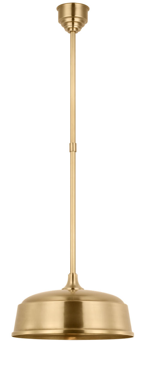 Academy Pendant | Hand-Rubbed Antique Brass | 16" Rockhouse Shade