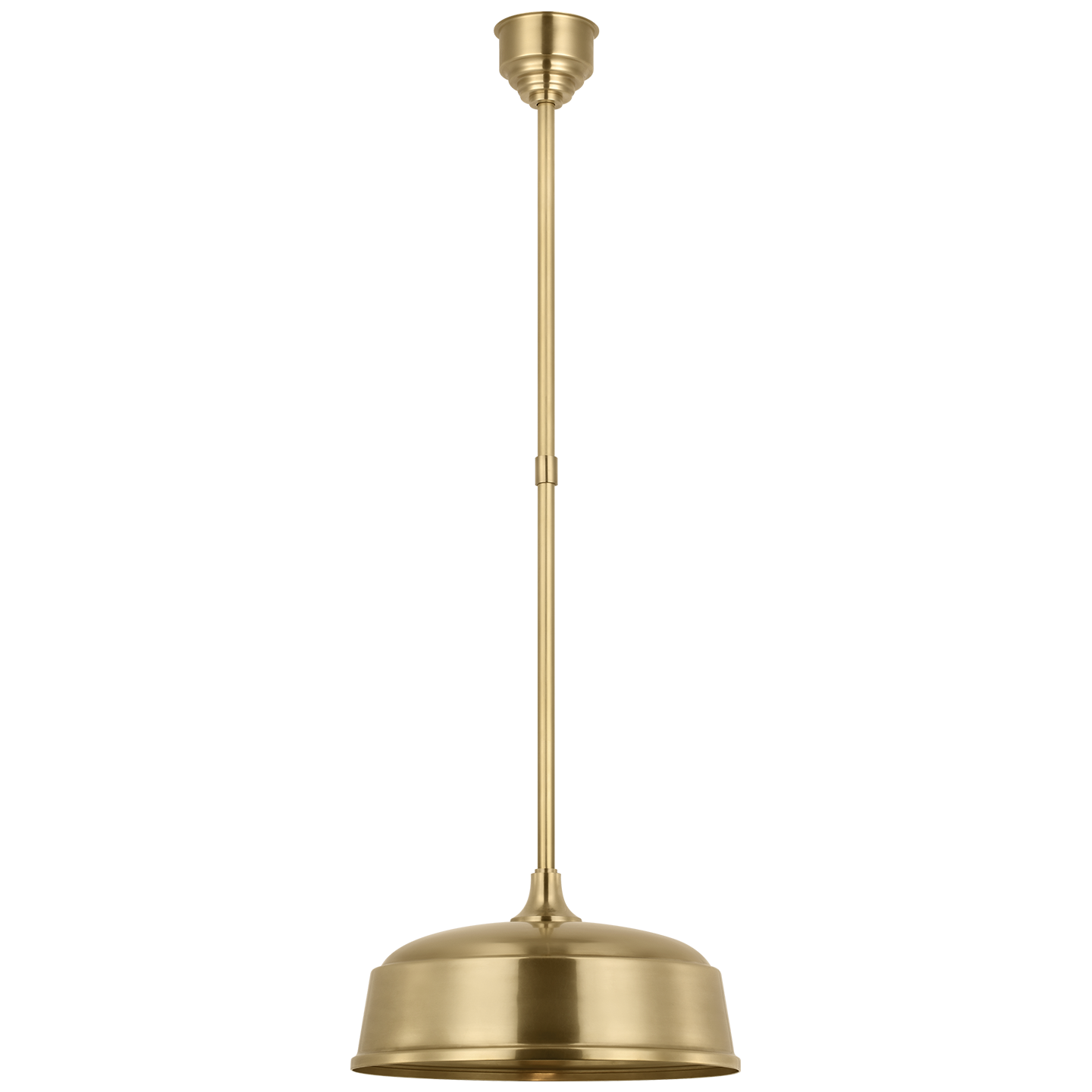 Academy Pendant | Hand-Rubbed Antique Brass | 16" Rockhouse Shade