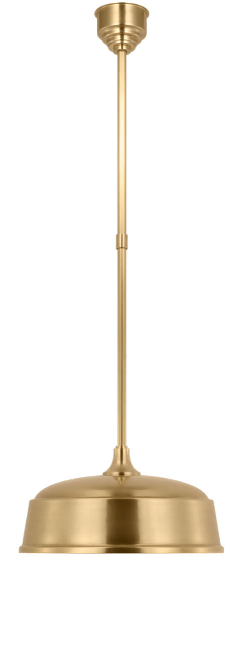Academy Pendant | Hand-Rubbed Antique Brass | 16" Rockhouse Shade