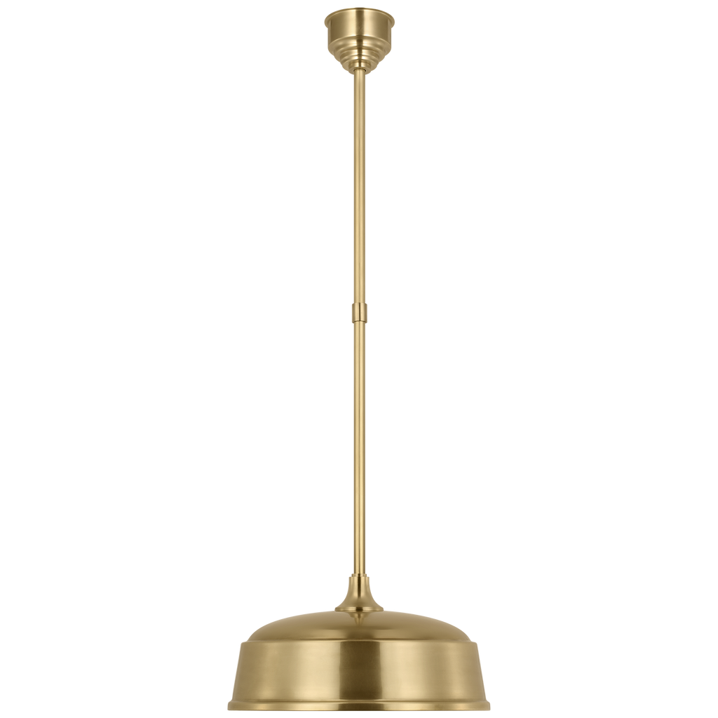 Academy Pendant | Hand-Rubbed Antique Brass | 16" Rockhouse Shade