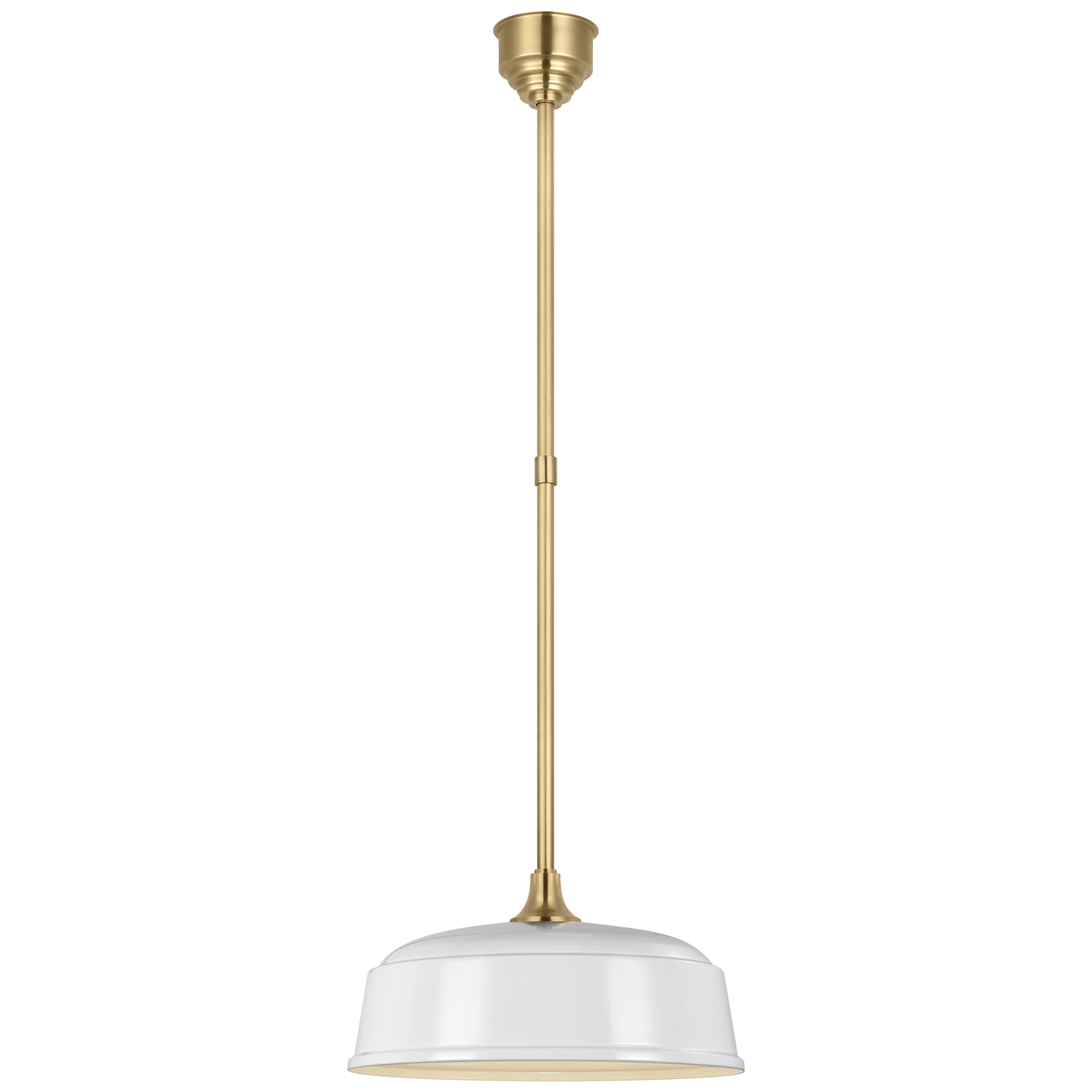 Academy Pendant | Hand-Rubbed Antique Brass | 16" White Rockhouse Shade