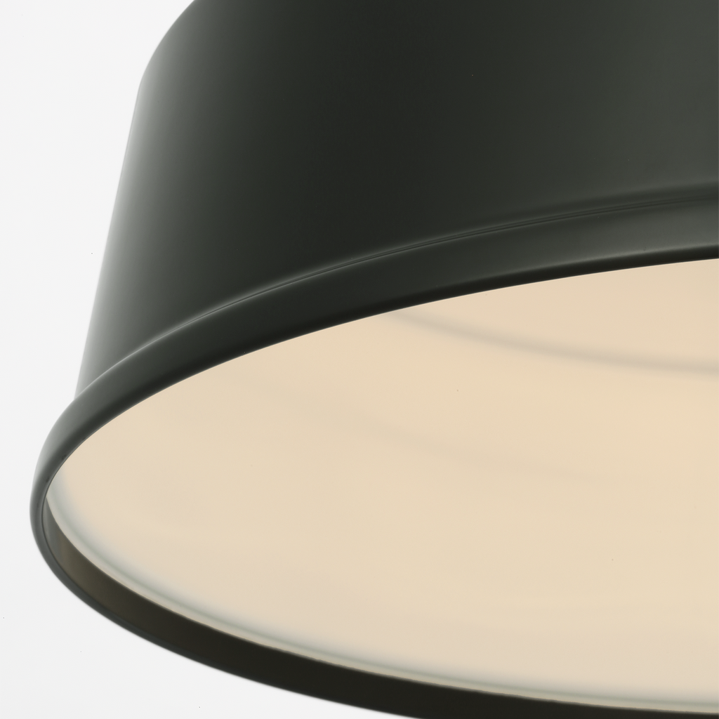 Academy Pendant | Matte Black | 16" Green Rockhouse Shade