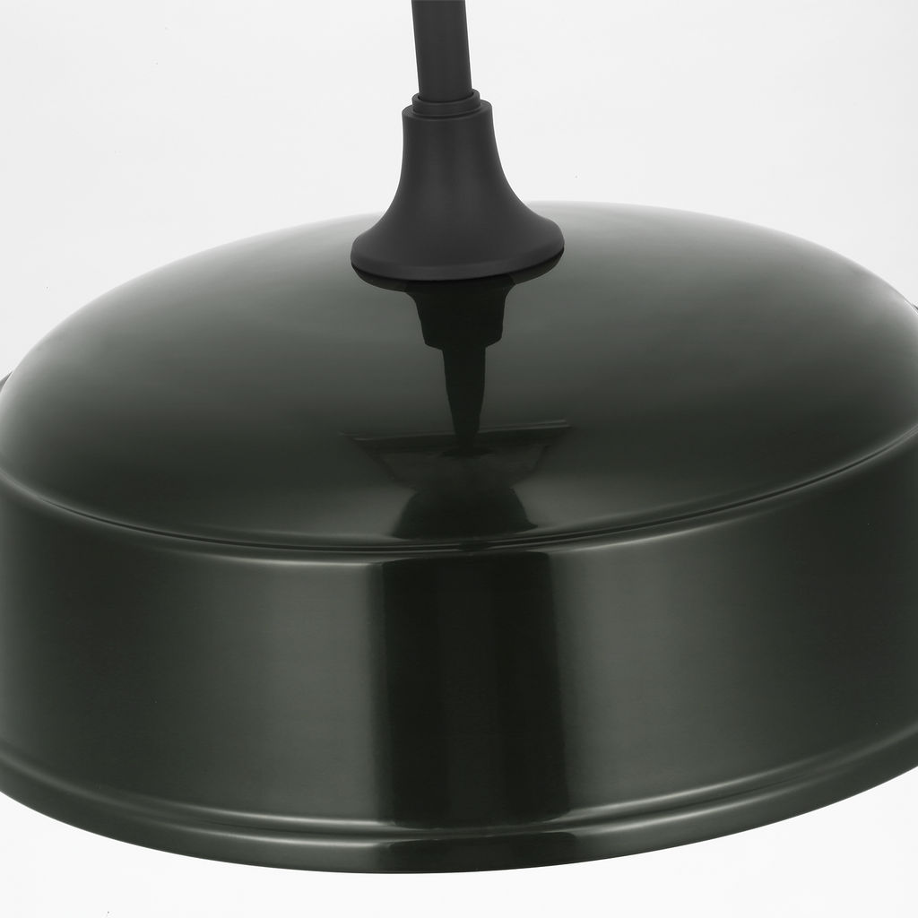 Academy Pendant | Matte Black | 16" Green Rockhouse Shade