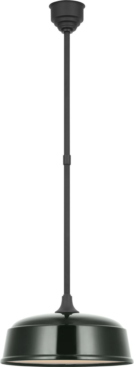 Academy Pendant | Matte Black | 16" Green Rockhouse Shade