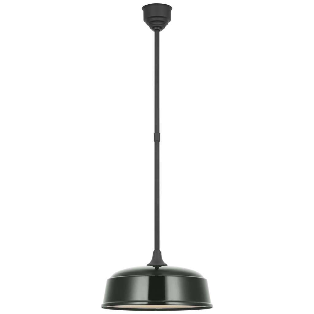 Academy Pendant | Matte Black | 16" Green Rockhouse Shade
