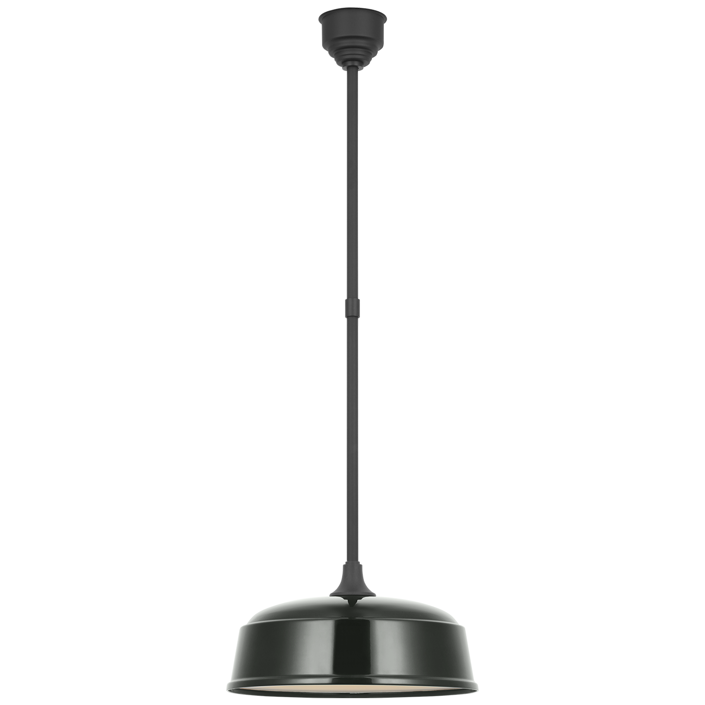 Academy Pendant | Matte Black | 16" Green Rockhouse Shade