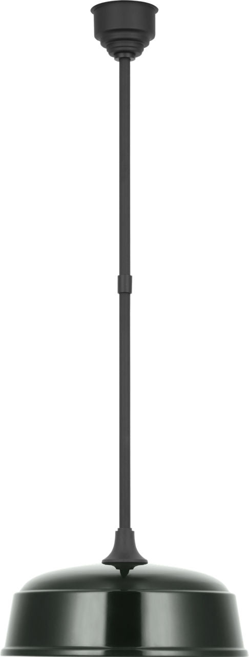 Academy Pendant | Matte Black | 16" Green Rockhouse Shade
