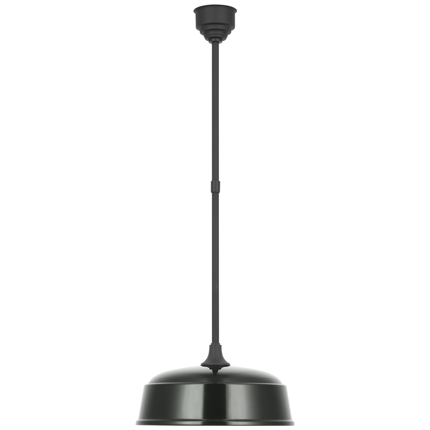 Academy Pendant | Matte Black | 16" Green Rockhouse Shade