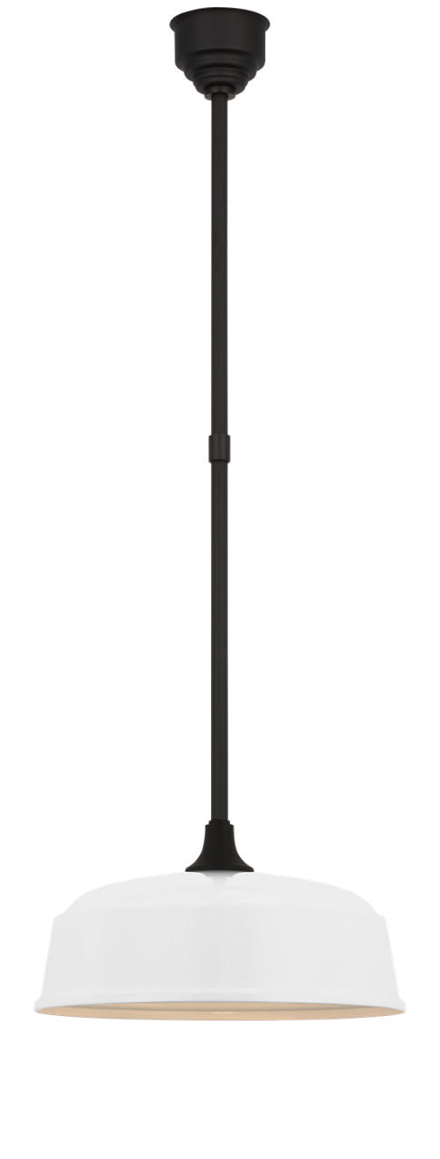 Academy Pendant | Matte Black | 16" White Rockhouse Shade