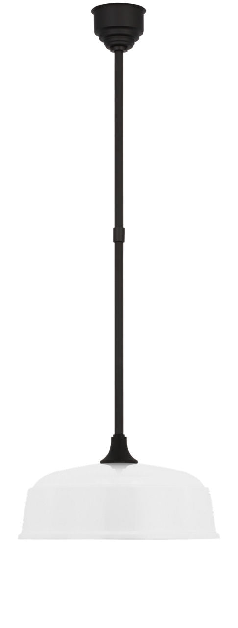 Academy Pendant | Matte Black | 16" White Rockhouse Shade