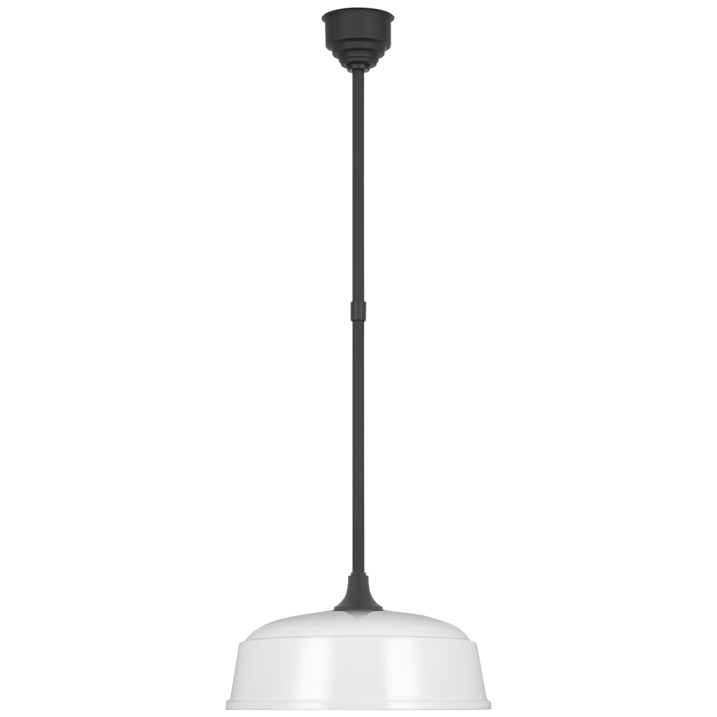 Academy Pendant | Matte Black | 16" White Rockhouse Shade