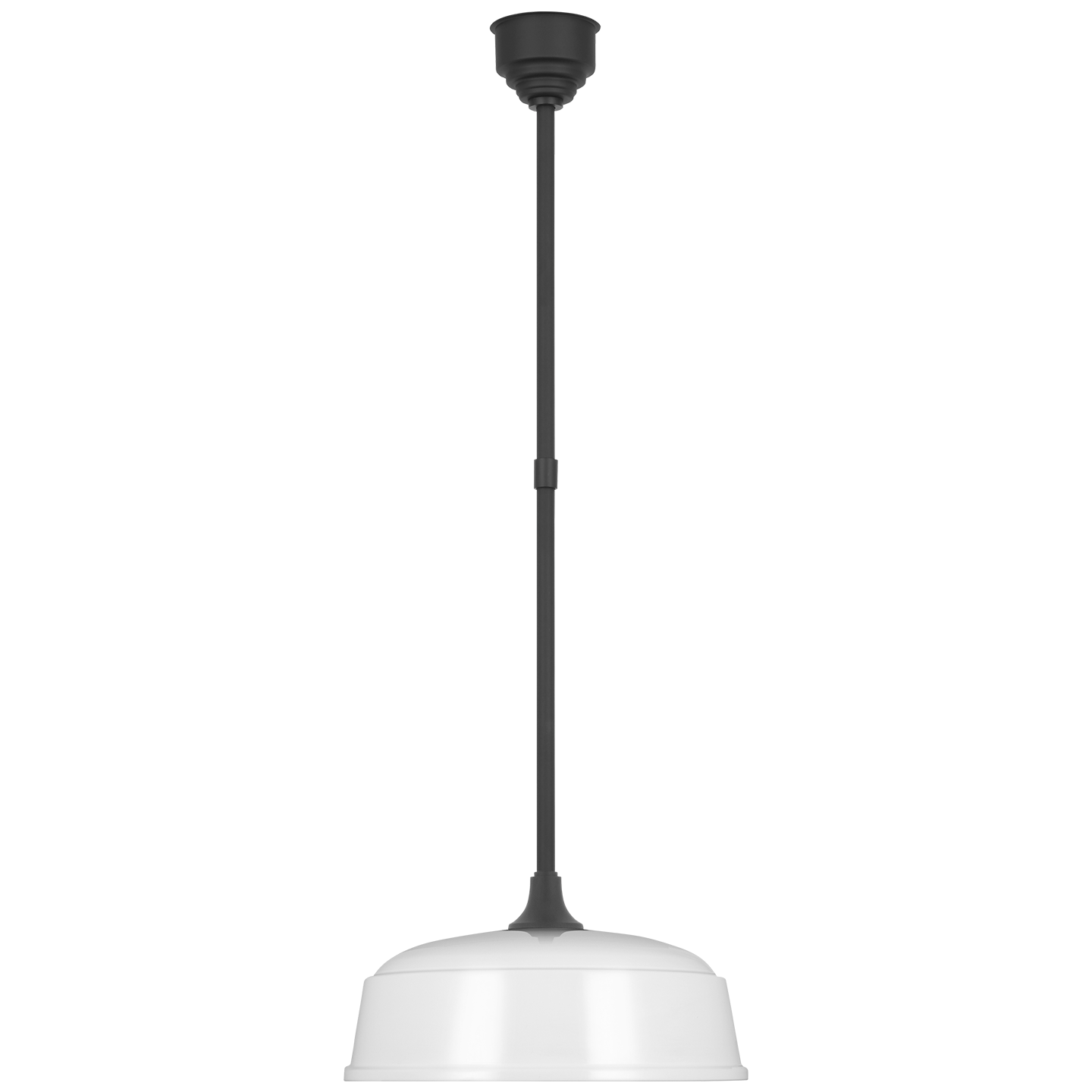 Academy Pendant | Matte Black | 16" White Rockhouse Shade