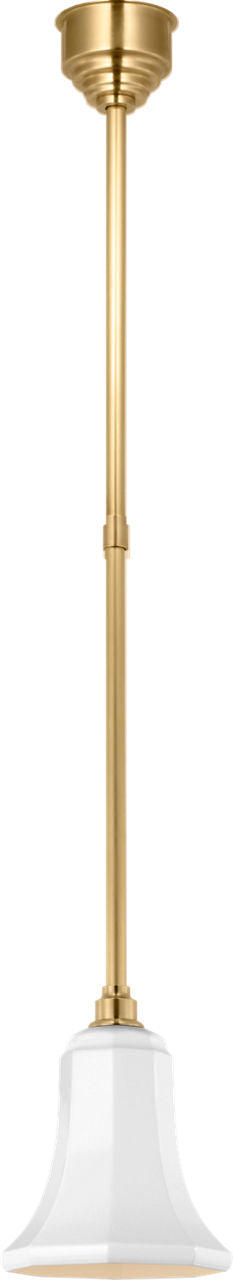 Academy Pendant | Hand-Rubbed Antique Brass | 7.5" White Savannah Shade
