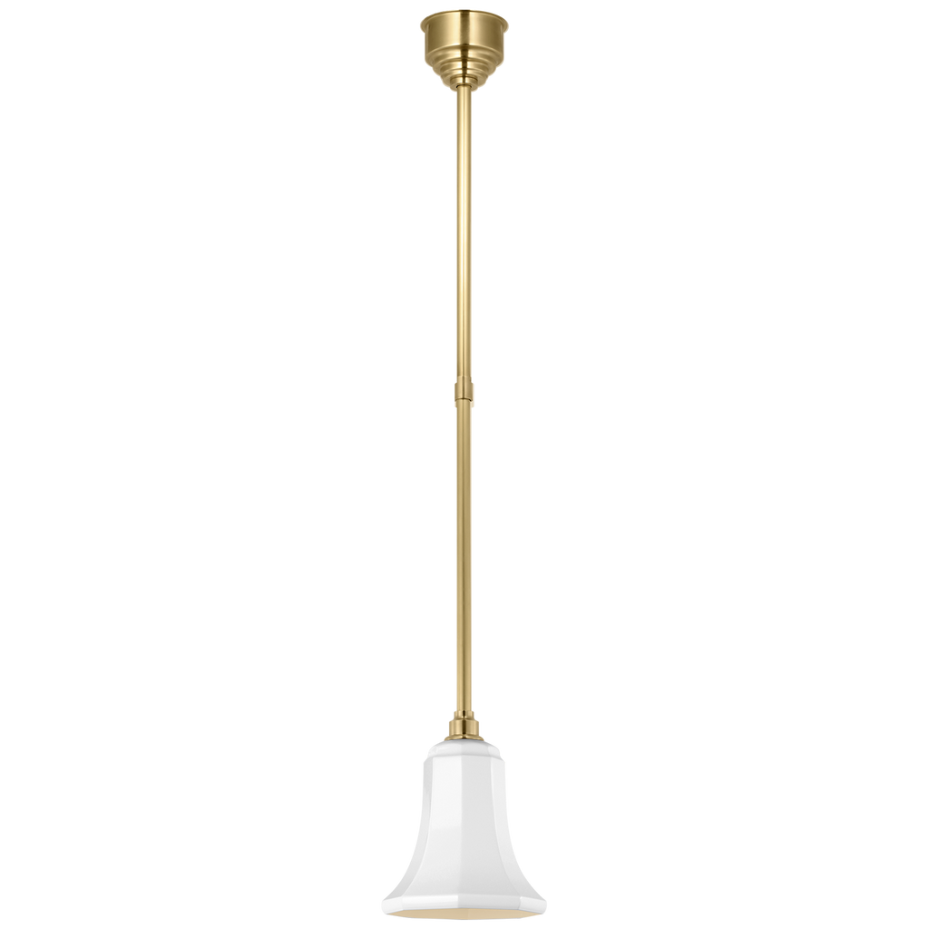 Academy Pendant | Hand-Rubbed Antique Brass | 7.5" White Savannah Shade
