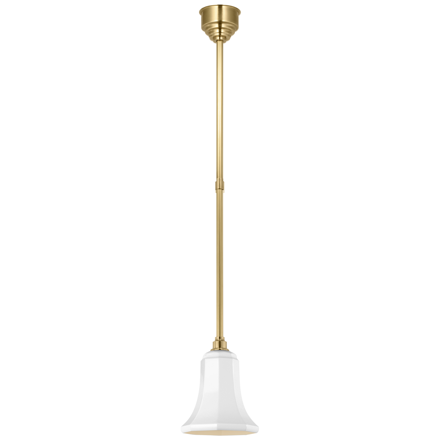 Academy Pendant | Hand-Rubbed Antique Brass | 7.5" White Savannah Shade