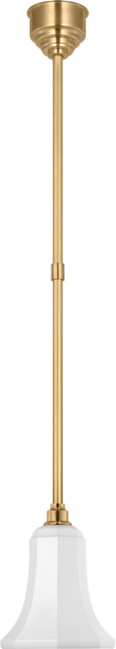 Academy Pendant | Hand-Rubbed Antique Brass | 7.5" White Savannah Shade