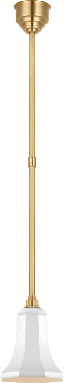 Academy Pendant | Hand-Rubbed Antique Brass | 7.5" White Savannah Shade
