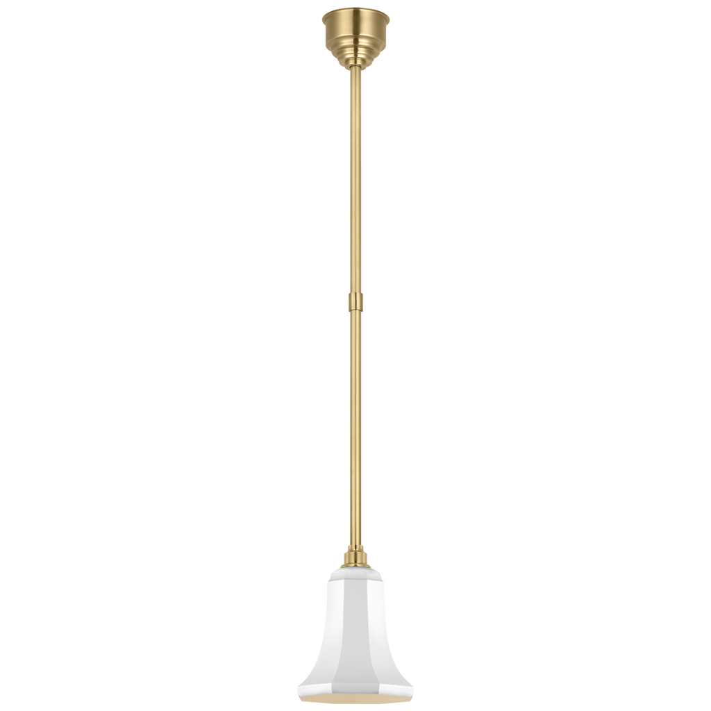 Academy Pendant | Hand-Rubbed Antique Brass | 7.5" White Savannah Shade
