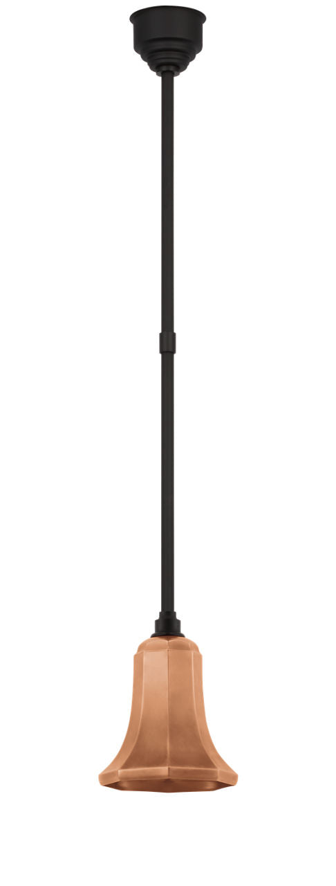 Academy Pendant | Matte Black | 7.5" Soft Copper Savannah Shade